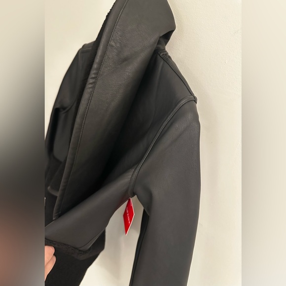 NWT SPANX FLEECE AND FAUX LEATHER LONG WRAP JACKET 🔥SOLD OUT🔥 - Picture 10 of 10